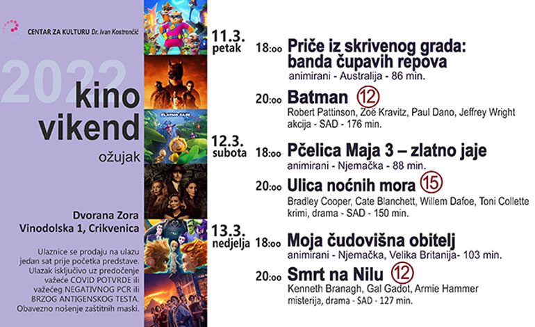  Kino-vikend u Dvorani Zora