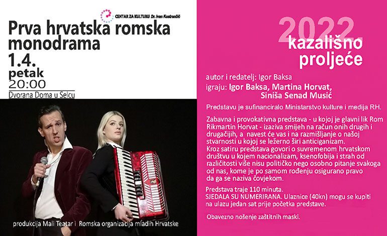  Sutra predstava Prva hrvatska romska monodrama u Domu Selce