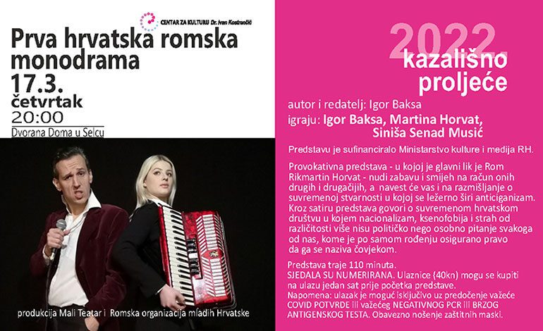  Sutra u Domu Selce – predstava: Prva hrvatska romska monodrama
