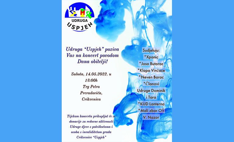  Donacijski koncert Udruge Uspjeh – 14.05.