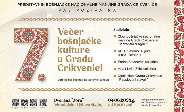  7. Večer bošnjačke kulture u Gradu Crikvenici
