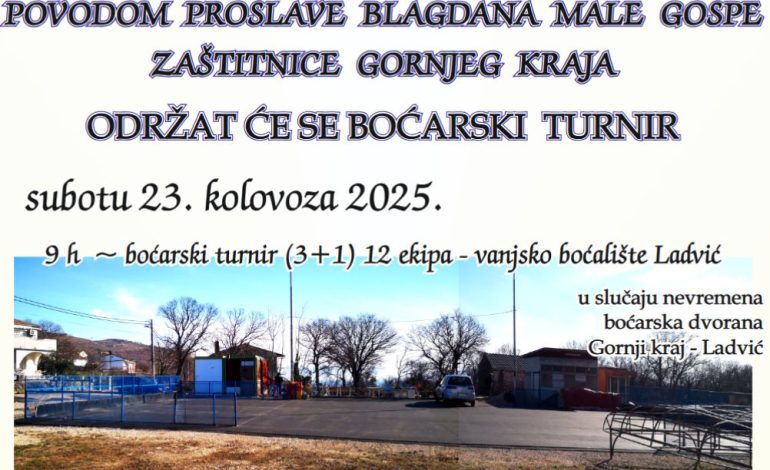 Boćarski turnir povodom blagdana Male Gospe u Gornjem kraju