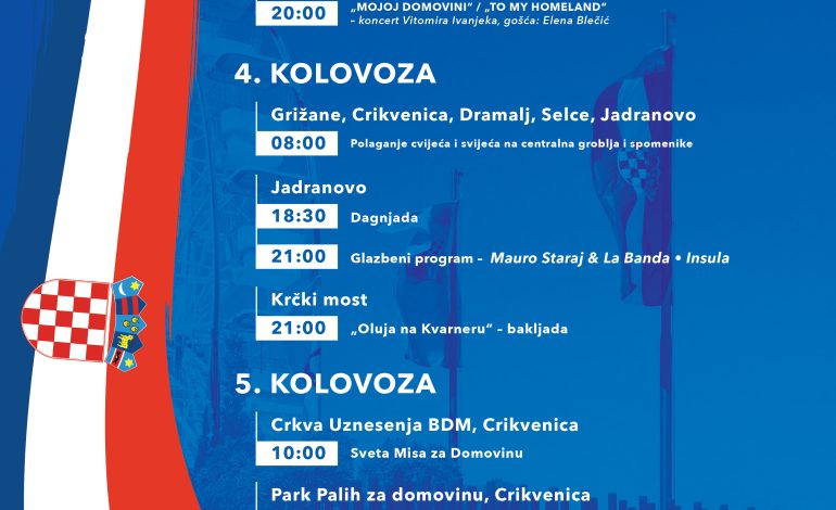 Obilježavanje Dana pobjede i domovinske zahvalnosti i Dana hrvatskih branitelja na području Crikvenice