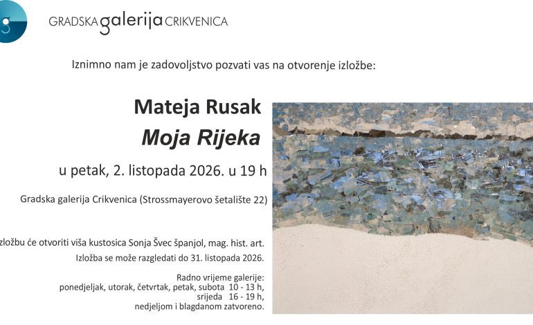 Pozivnica za otvorenje izložbe (2. listopada 2026.) – “Moja Rijeka”